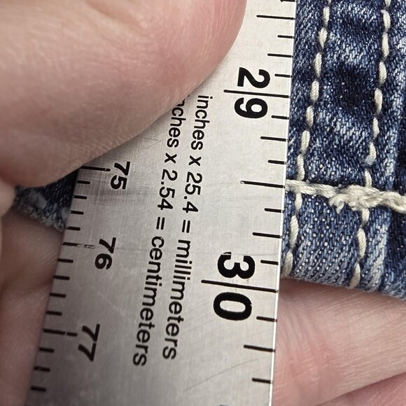 ReRock for Express Jeans Womens 6R Skinny Distressed Embroidered Pockets Denim - Picture 14 of 14